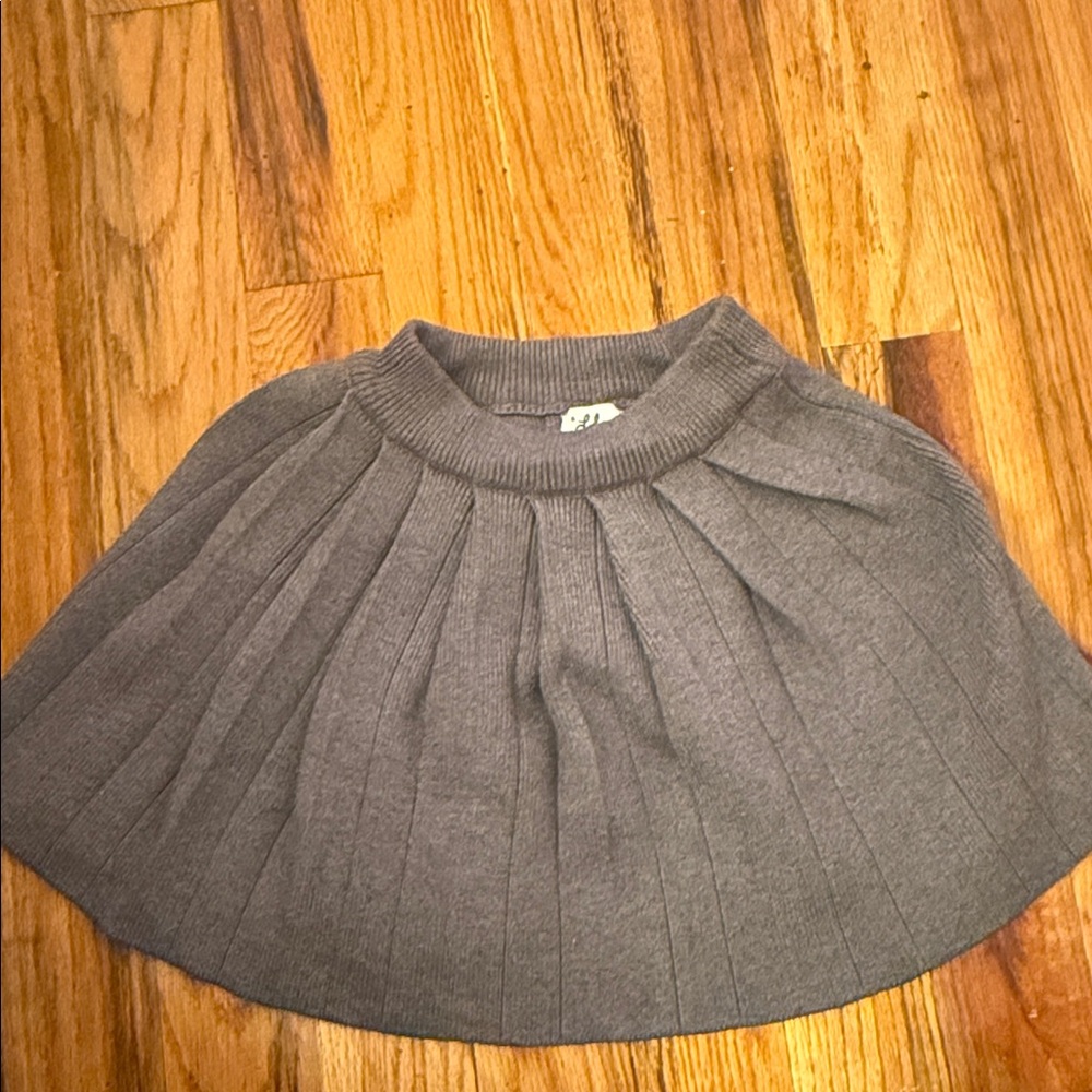 Gray Pleated kids Skirt